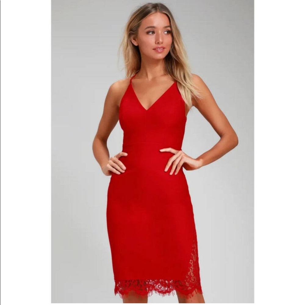 Lulus red dress! Worn once for graduation!